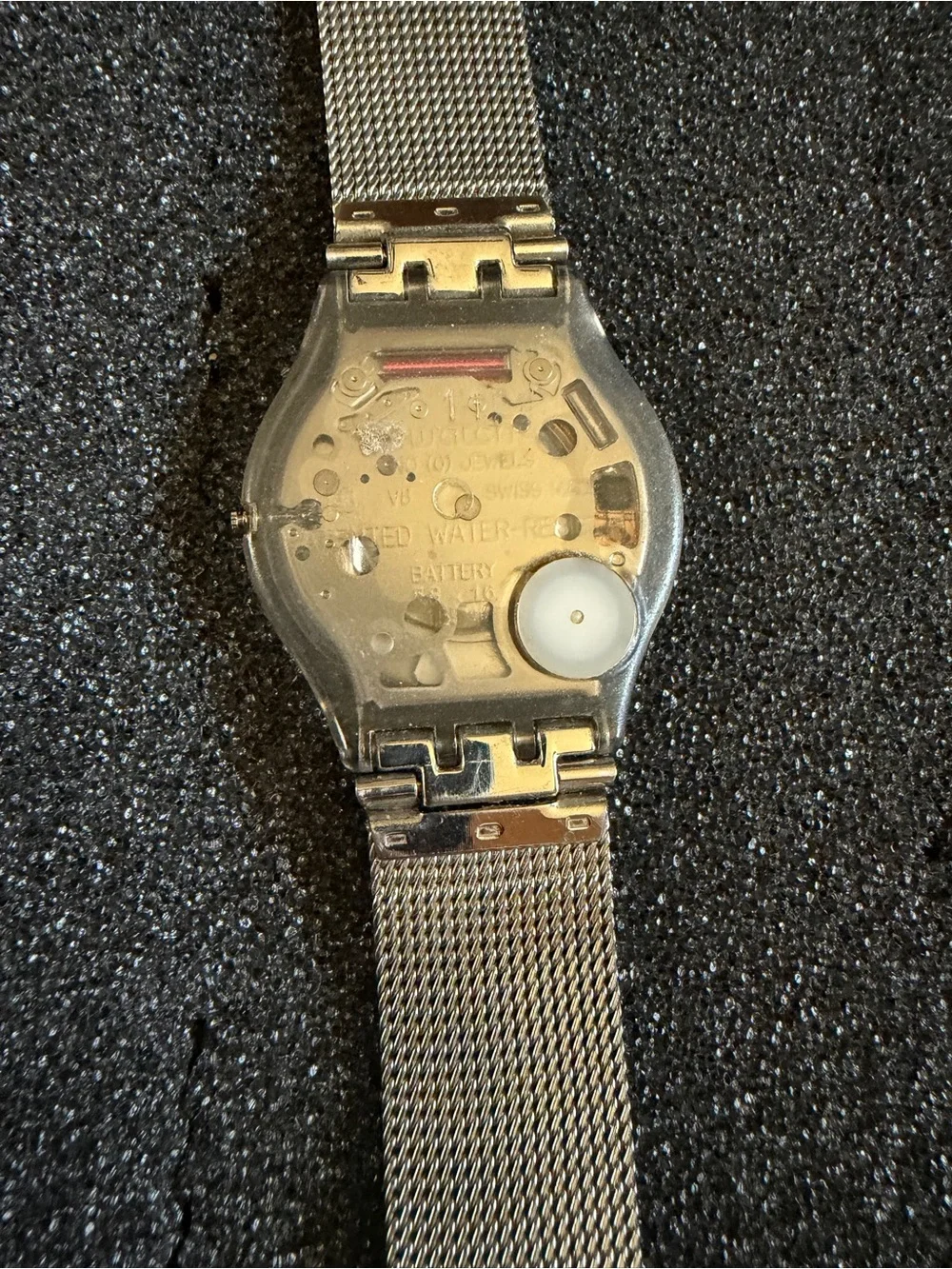 Vintage Swatch Silver Metal Knit Watch